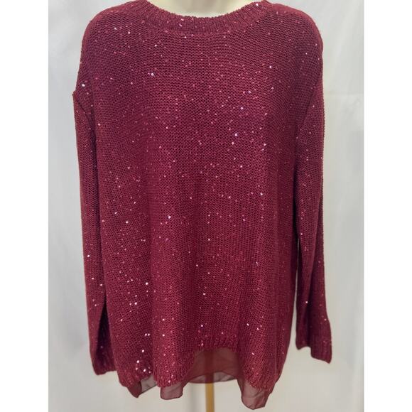 NEW Simply Couture Sequin Knit Sweater with Bow Back Detail - Size 3XL (NWT) - Picture 1 of 12